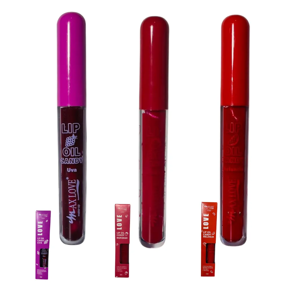 Lip Oil Candy MAX LOVE– Hidratação, Aroma Irresistível e Brilho Natural
